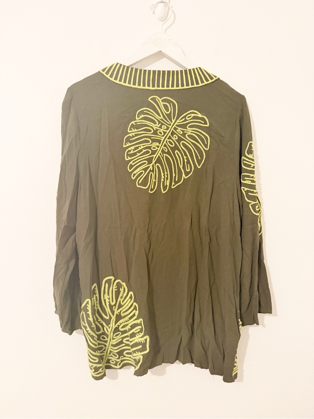 Celandine Anthropologie Green Kaftan Dress Swim Cover Up Sz XS/S * - Picture 6 of 6